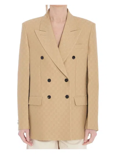 GUCCI WOMEN'S WOOL AND SILK DOUBLE-BREASTED JACKET