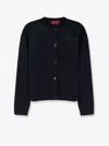 Gucci Women Wool And Viscose Cardigan With All-over Gg Logo In Multi