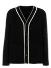 Gucci Black Wool Blend Cardigan In Black