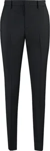 Gucci Wool Blend Trousers In Black