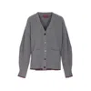 Gucci Rib Felted Wool Cardigan With Web In Multi