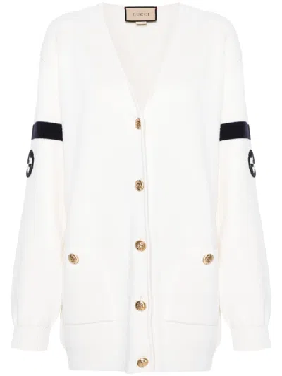Gucci Women Wool Cardigan In White