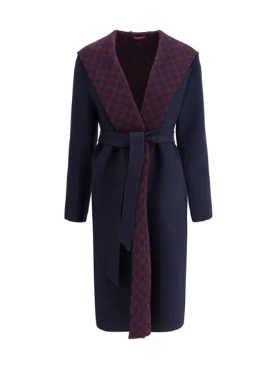 Gucci Reversible Hooded Coat In Blue