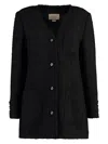 Gucci Tweed Single-breasted Jacket In Black