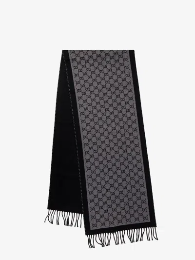 Gucci Women Wool Scarf With Gg Motif In Multi