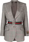 Gucci Belted Single-breasted Jacket In Wool In Black