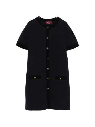 Gucci Women Wool Tweed Dress In Black