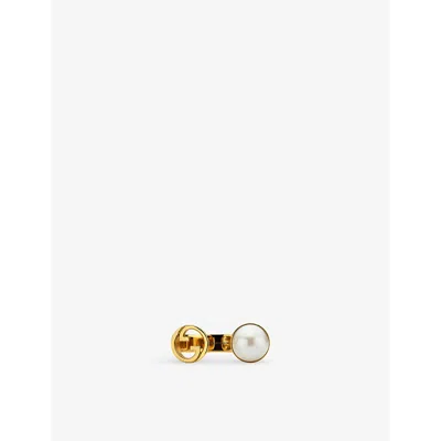 Gucci Blondie Resin Pearl Ring In Yellow Gold