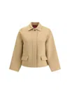 Gucci Women Wool Zip-up Jacket In Neutral