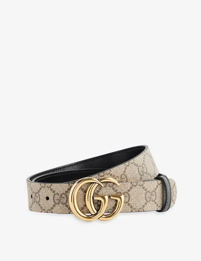 Gucci Womens Multi-coloured Double G Reversible Leather Belt