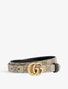 Gucci Womens  Reversible Logo-buckle Leather Belt In Be Ebony/nero