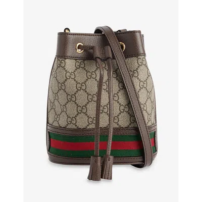 Gucci Womens  Ophidia Mini Canvas Bucket Bag In B.eb/n.acero/vrv