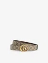 Gucci Womens Multi-coloured Marmont Double G Reversible Leather Belt In Be.ebo/new Acero