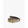 Gucci Womens  Gg Marmont Reversible Canvas And Leather Belt In Beige Ebony/rocky
