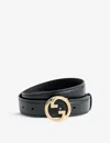 Gucci Womens Black Blondie Logo-buckle Leather Belt In Black
