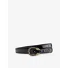 Gucci Womens Black Dionysus Buckle Shiny Leather Belt In Black