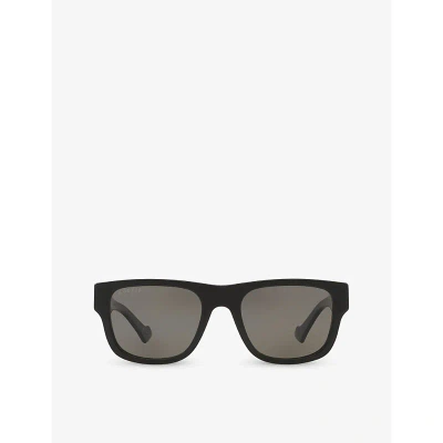 Gucci Womens Black Gc002127 Gg1427s Square-frame Acetate Sunglasses