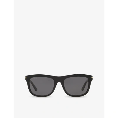 Gucci Womens Black Gc002140 Gg1444s Square-frame Acetate Sunglasses