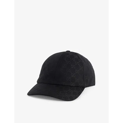 Gucci Womens  Gg-monogram Canvas Cap In Black