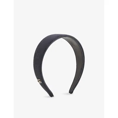 Gucci Womens Black Gg Woven Hair Band