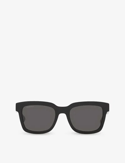 Gucci Womens Black Gg0001sn Square-frame Acetate Sunglasses
