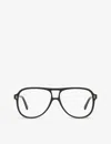 Gucci Womens Black Gg1044o Aviator-framed Acetate Optical Glasses In Black