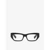 Gucci Womens Black Gg1297o Rectangle-frame Acetate Eyeglasses In Black