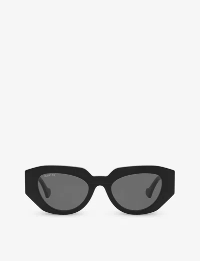 Gucci Geometric Frame Sunglasses In Black