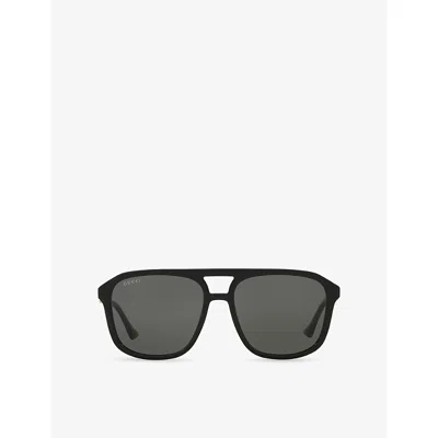 Gucci Womens Black Gg1494s Square-frame Acetate Sunglasses