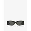 Gucci Womens Black Gg1528s Square-frame Acetate Sunglasses In Black