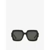 Gucci Womens Gg1547s Square-frame Acetate Sunglasses Black In Black