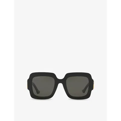 Gucci Womens Gg1547s Square-frame Acetate Sunglasses Black
