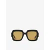 Gucci Womens Gg1547s Square-frame Acetate Sunglasses Black In Black