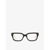 Gucci Womens Black Gg1666o Cat Eye-frame Acetate Optical Glasses In Black