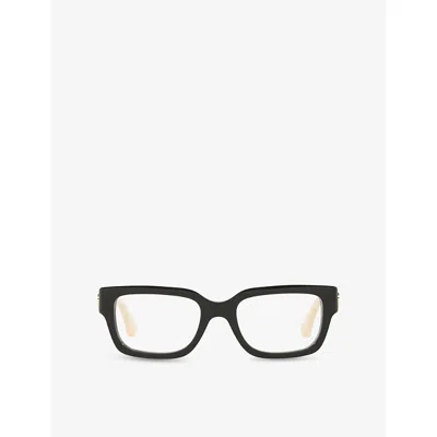 Gucci Womens Black Gg1666o Cat Eye-frame Acetate Optical Glasses