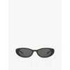 Gucci Womens Black Gg1680s Cat Eye-frame Injected Sunglasses