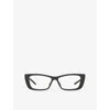 Gucci Womens Black Gg1682o Cat Eye-frame Injected Optical Glasses