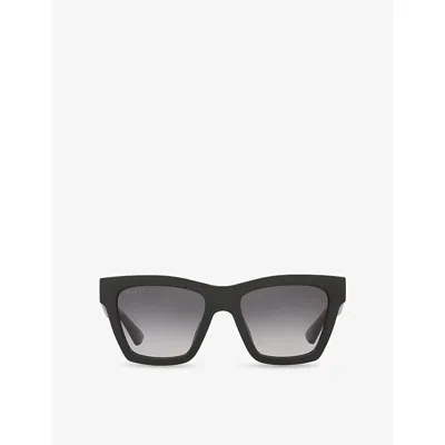Gucci Womens Black Gg1714s Cat Eye-frame Injected Sunglasses