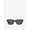 Gucci Womens Black Gg1716s Rectangle-frame Injected Sunglasses