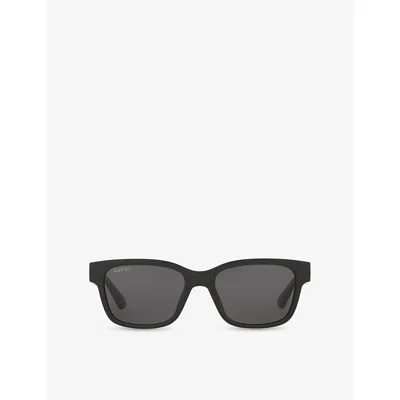 Gucci Womens Black Gg1716s Rectangle-frame Injected Sunglasses