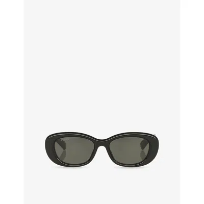 Gucci Womens Black Gg1829sk Round-frame Acetate Sunglasses