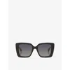 Gucci Womens Black Gg1861s Square Acetate Sunglasses In Black