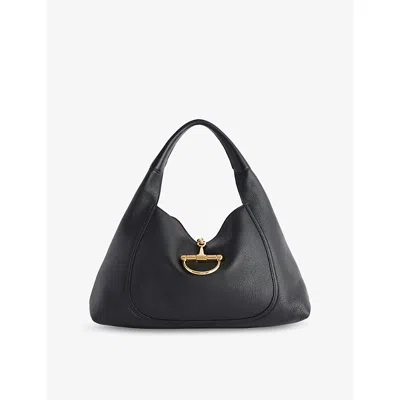 Gucci Womens Black Softbit Large Leather Top Handle Bag