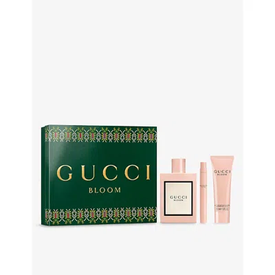 Gucci Womens Bloom Eau De Parfum For Women And Perfumed Body Lotion Trio Gift Set