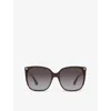 Gucci Womens Brown Gg0022s Cat Eye-frame Acetate Sunglasses In Brown