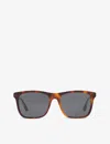 Gucci Gg0381sn Rectangular-frame Acetate Sunglasses In Brown