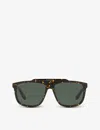 Gucci Womens Brown Gg1039s Rectangular-frame Acetate Sunglasses In Brown
