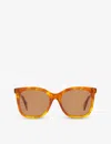 Gucci Womens Brown Gg1071s Square-frame Tortoiseshell Acetate Sunglasses In Brown