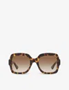 Gucci Womens Brown Gg1337s Rectangle-frame Acetate Sunglasses In Brown