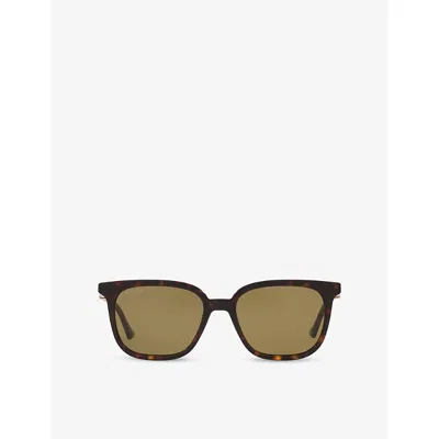 Gucci Womens Gg1493s Square-frame Acetate Sunglasses Brown